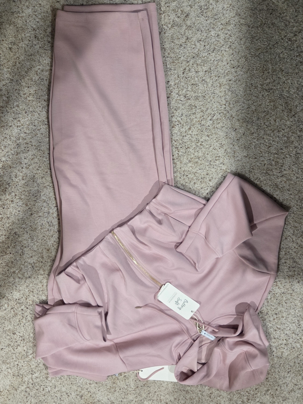 Love Tree Dusty Pink Track Pants & Hoodie Set